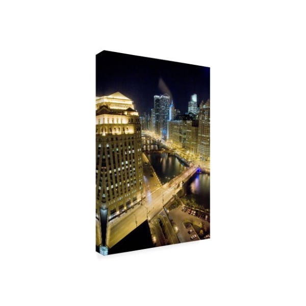 Monte Nagler 'Chicago At Night Chicago Color' Canvas Art,22x32